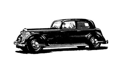 Obraz premium Vintage Retro Classic Car Illustration