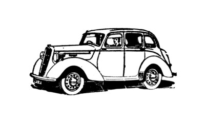 Fototapeta premium Vintage Retro Classic Car Illustration