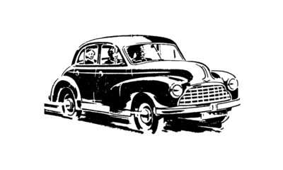 Vintage Retro Classic Car Illustration