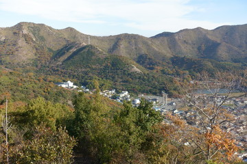 播磨アルプスから見える神社