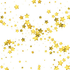 Fototapeta na wymiar Star confetti. Gold random confetti background