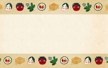 手描き風・節分背景