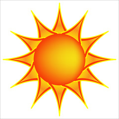 sun with yellow rays