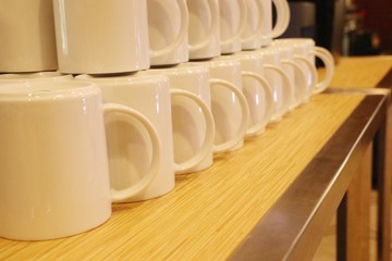 stack of white mug