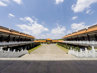 Large courtyard of the Buddhist temple Zu Lai