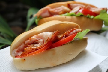 Hamburger buffet in the hotel