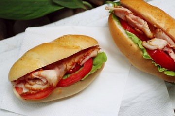 Hamburger buffet in the hotel