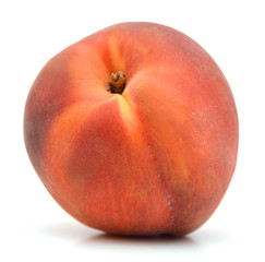 Ripe peach fruit isolated on white background cutout