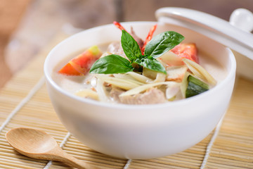 Thai food (Tom Kha Kai), Thai coconut milk soup with chicken