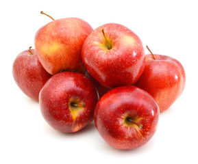 fresh red apples isolated on white background
