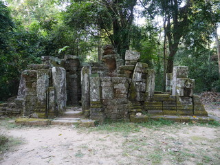 Siem Reap-December 23, 2017:Banteay Kdei is a Buddhist temple in Angkor, Cambodia.
