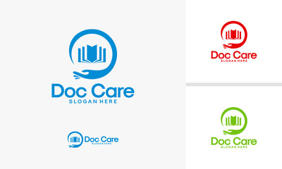Document Care logo designs vector, Education logo designs concept