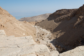 Hiking in Dead Sea area in Israel