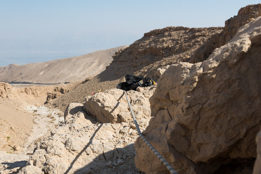 Hiking in Dead Sea area in Israel