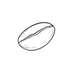 Vector hand drawn Coffee bean outline doodle icon