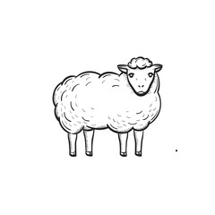 Vector hand drawn Sheep outline doodle icon