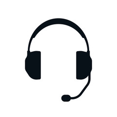 Headphones with microphone silhouette