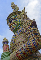 Colorful, Demon Guardian statue at Grand Palace, Bangkok Thailand