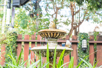 Fototapeta na wymiar retro fountain in garden
