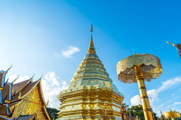 Fototapeta premium Beautiful architecture at Wat Phra That Doi Suthep in Chiang Mai