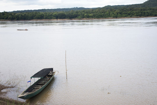 Mun River Mouth, the point where the Mun river and Mekong river join in Amphoe Khong Chiam in Ubon Ratchathani, Thailand