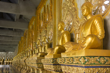 Decoration and interior of Chedi of Wat Phra Maha Chedi Chai Mongkol (Nong Phok) Temple in Roi Et, Thailand