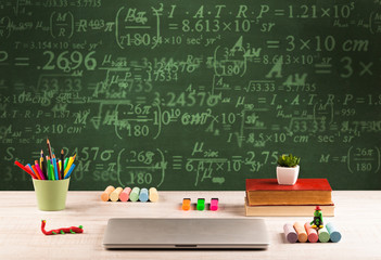 Back to school blackboard with numbers