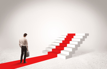 Steps to success concept with businessman