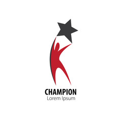 Naklejka premium Champion Design Logo Template