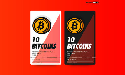 10 Bitcoins Card with Text Template and Number