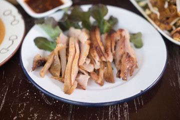 Pork grilled in dish, Thai food