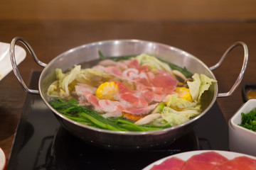 Shabu shabu in hot pot