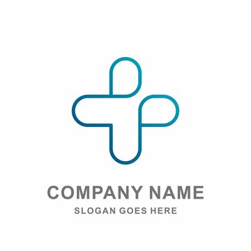 Medical Pharmacy Healthcare Geometric Cross Hospital Clinic Wellness Business Company Stock Vector Logo Design Template