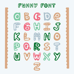 Funny hand-drawn English alphabet.
