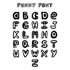 Funny hand-drawn English alphabet.