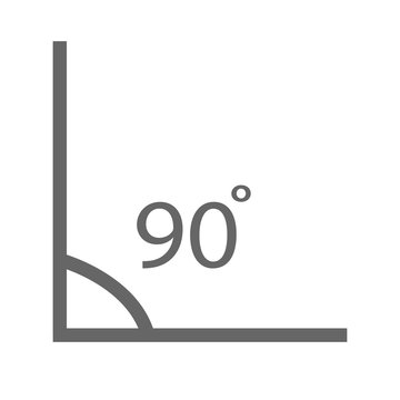 angle icon. angle 90 degrees icon on white background. geometry math symbol. angle 90 degrees sign.