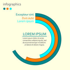 Diagram, round chart or graph template. Circle infographics concept. Vector illustration.