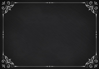 Vintage textured blackboard background with retro border © Andy