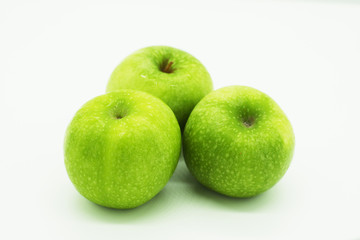 green apple on a white background