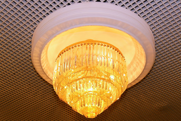 Glowing crystal lamp, chandelier, vintage