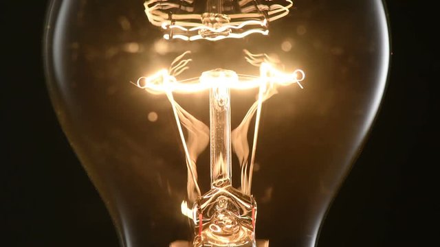 Closeup flashing light bulb