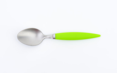 Empty teaspoon on white background