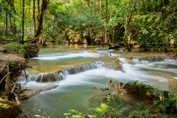 Fototapeta na wymiar Waterfall Huai Mae Khamin Kanchanaburi Thailand Travel