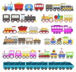 Kids train cartoon baby railroad toy or railway game with locomotive gifted on happy birthday to child in childhood kids toys isolated on white background illustration © Vectorwonderland