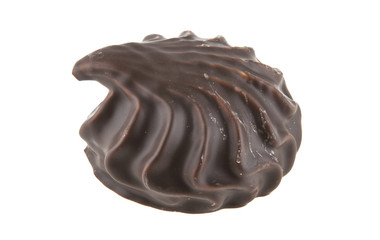 marshmallow in chocolate isolated on white background