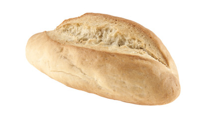 a loaf of white bread isolated on white background