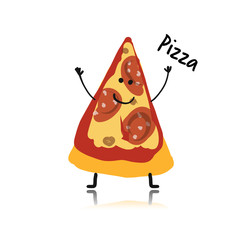 Pizza slice character, sketch for your design