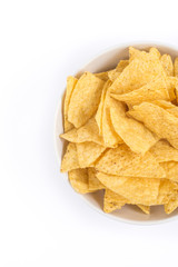 Tortilla chips isolated on white background