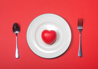 Romantic table setting for Valentines day