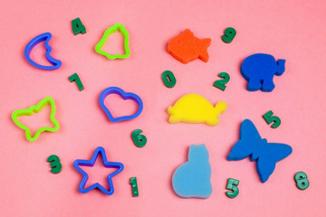 Naklejka premium Детское творчество. Аппликации. Фигурки для лепки и моделирования.